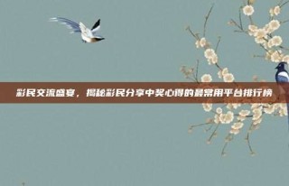 彩民交流盛宴，揭秘彩民分享中奖心得的最常用平台排行榜