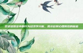 双色球投注中的行为经济学分析，揭示彩民心理背后的秘密