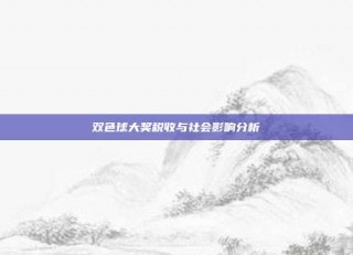 双色球大奖税收与社会影响分析