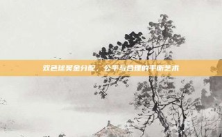 双色球奖金分配，公平与合理的平衡艺术