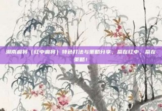 湖南麻将（红中麻将）特色打法与策略分享，赢在红中，赢在策略！