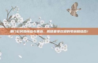 澳门彩民热情参与票选，揭晓最受欢迎的号码和组合！