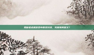 揭秘老虎机游戏中的支付线，究竟有何意义？