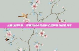 从喜悦到平静，彩民揭秘中奖后的心理历程与经验分享