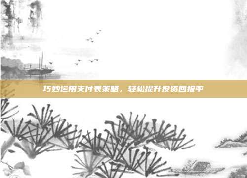 巧妙运用支付表策略，轻松提升投资回报率  第1张